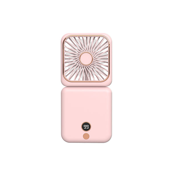 Portable Mini Fan 6 in 1 as Power Bank,Make-up Mirror,Phone Holder,Handheld Fan