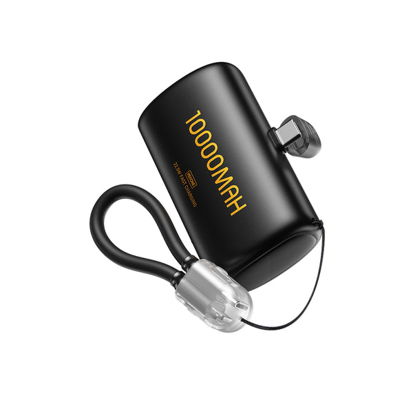 10000mAh Mini Power Bank with Built-in Cables - 22.5W Fast Charging