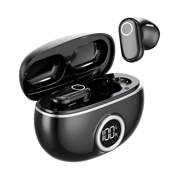 Compact AI Translator Earbuds | Digital Display | Electroplated Short-Stem